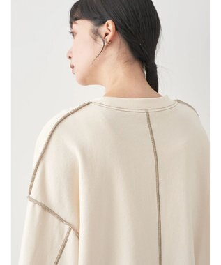earth music&ecology 配色ルーズスウェット Ivory