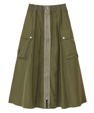 Green Parks ・ＳＵＧＡＲ　ＳＰＯＯＮ　ミリタリーフレアスカート Khaki