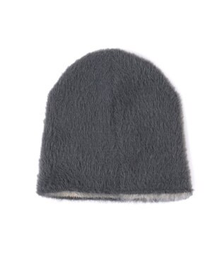WEGO シャギーキラキラロゴニットキャップ グレー