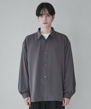 WEGO トロミBIGシャツ ダークグレー