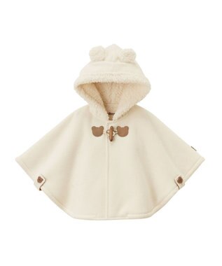 MIKI HOUSE HOT BISCUITS お耳付きボアフリース ダッフルマントギフトセット【BOX付き】 アイボリー