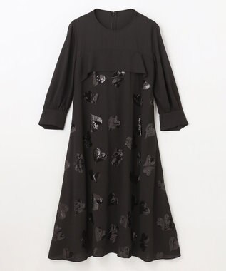 GRACE CONTINENTAL ハートスパンコールワンピース ブラック