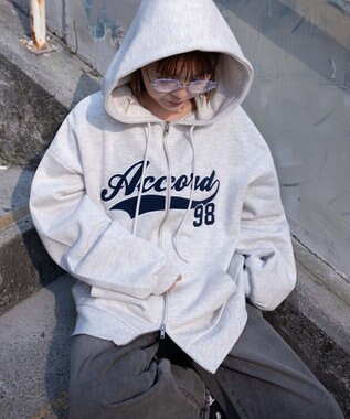 WEGO 裏起毛スタジアムロゴジップパーカー