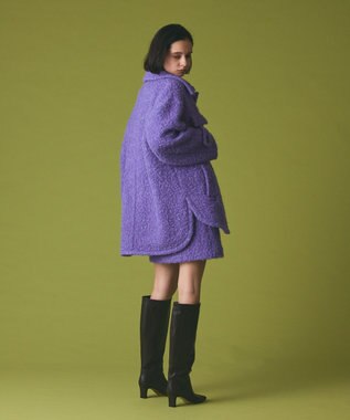 GRACE CONTINENTAL リングウールショートコート パープル