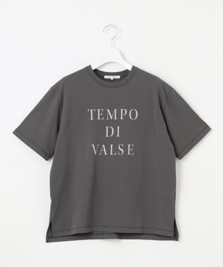 23区 【SLOW/一部店舗限定】MVSコットン  ロゴTシャツ グレーxライトグレーロゴ