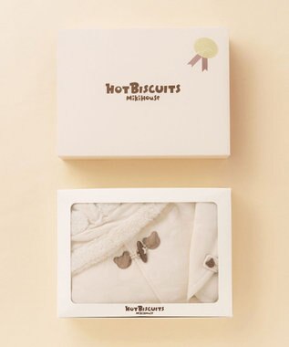 MIKI HOUSE HOT BISCUITS お耳付きボアフリース ダッフルマントギフトセット【BOX付き】 アイボリー