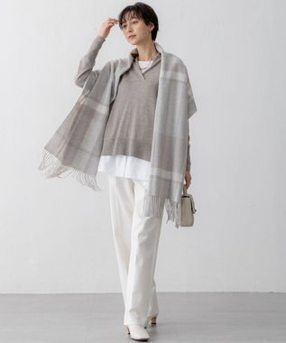 23区 【CLASSY.2月号掲載/洗える】TRストレッチギャバ ワイドパンツ ホワイト系