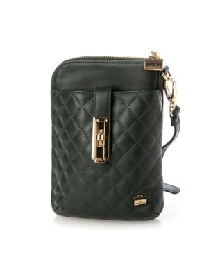 LA BAGAGERIE シープレザー　キルティングスマホショルダー グリーン