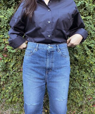 woadblue 【先行販売】SALUU サルー ストレートアンクル デニムパンツ ダメージ DAMAGE