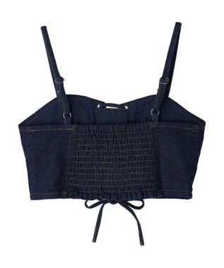 earth music&ecology レースアップデニムビスチェ Dark Indigo