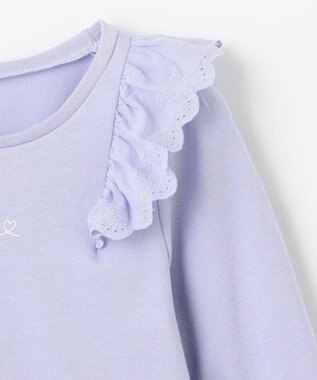 ANY KIDS 肩レース長袖Tシャツ サックス