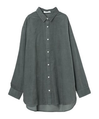 Green Parks 柔らかい細コールシャツ Blue Green
