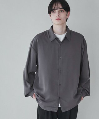 WEGO トロミBIGシャツ ダークグレー