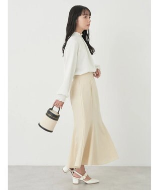 earth music&ecology ピンストライプマーメイドスカート Beige