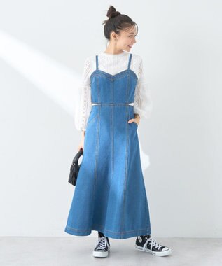 earth music&ecology サイドカットデニムキャミワンピース Indigo