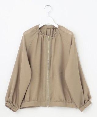 自由区 【洗える】メッシュ ブルゾン シナモン