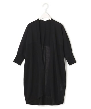 ICB 【洗える】ドライコットンアセテート ドルマンスリーブカーディガン ブラック系
