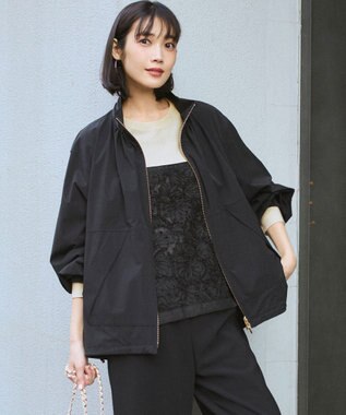 23区 L 2WAY ストレッチタフタ ボリュームスリーブブルゾン