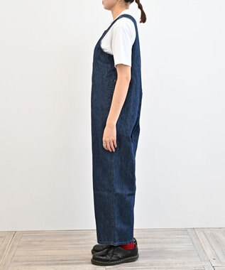 woadblue 【157】SALOPETTE デニムサロペット DARK BLUE