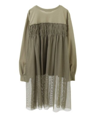 Green Parks メッシュドッキングレイヤーチュニック Khaki