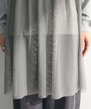 Green Parks メッシュドッキングレイヤーチュニック Gray Mixture