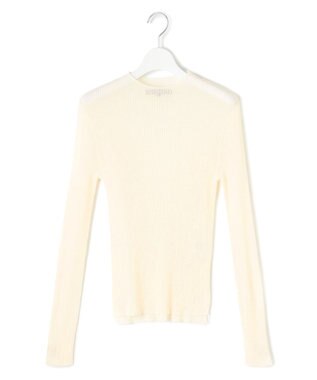 23区 S 【洗える】シアーリブハイネック ニット アイボリー系