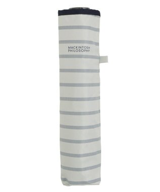 MOONBAT 【大きめ】マッキントッシュ フィロソフィー 晴雨兼用日傘 折りたたみ傘 ボーダー／遮光 遮熱 UV オフホワイト