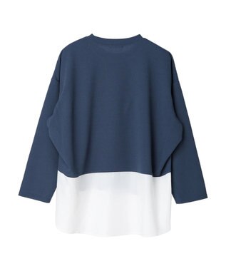 CRAFT STANDARD BOUTIQUE 布帛切替デザインプルオーバー Navy