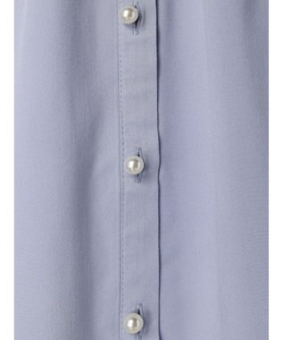 earth music&ecology レースラッフルブラウス Grayish Blue