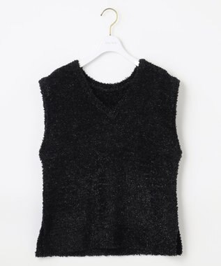 ANY SIS L 【洗える】フラワープリントワンピース × ニットベスト セット ブラック系