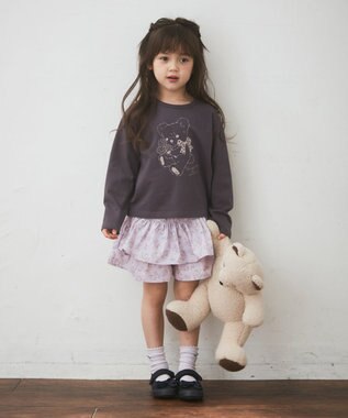 ANY KIDS 柄キュロット ラベンダー花柄