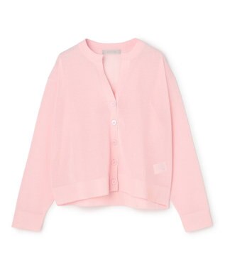 UNFILO シアーフォルムニット キーネックカーディガン ピンク