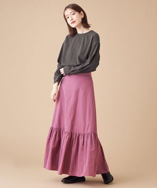 SHARE PARK LADIES 【ウォータープルーフ】　マキシティアードスカート ピンク