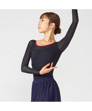 Chacott 【MADOKA SUGAI】ロングスリーブレオタード ブラック