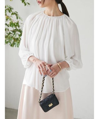 Green Parks AnriettMusee ボリュームシアーブラウス Off White
