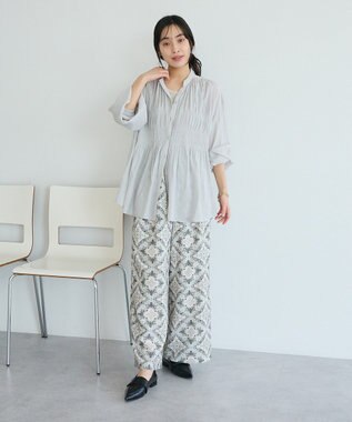 CRAFT STANDARD BOUTIQUE ウ゛ィンテージボイルロングスリーブブラウス Light Gray