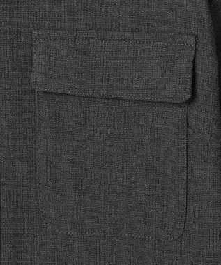 自由区 L 【17号サイズまで展開】ライトブッチャーノーカラー ブルゾン チャコールグレー