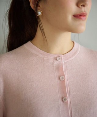 #Newans 【カシミヤ混】コンパクトニットカーディガン ピンク