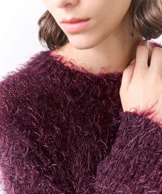 BEIGE， WERNER / ファンシーヤーンヘアリーニットプルオーバー Bordeaux