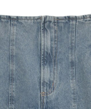 earth music&ecology ハイウエストフレアデニムスカート Light Indigo