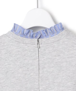 23区 【WEB＆一部店舗限定】クリアコットンテリー ストライプフリル スウェット ライトグレー系