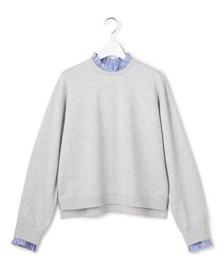 23区 S 【WEB＆一部店舗限定】クリアコットンテリー ストライプフリル スウェット ライトグレー系