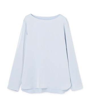 UNFILO サテン レイヤードブラウス アイスブルー