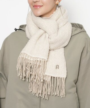 MOONBAT FURLA(フルラ）ループヤーン ツイード調ラメ入り ストール アルパカ混 日本製