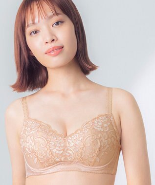 Wing ブラジャー コンパクトにバストメイク 高さをおさえる 【小さく見せるブラ】 Gカップまで対応 大きいサイズ ブラ KB6100 ウイング／ワコール ベージュ