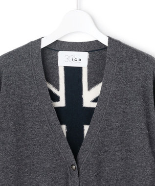 ICB 【30th ANNIVERSARY】 カシミヤブレンド ユニオンジャックカーディガン クラウディスカイ