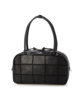 UNBILLION ピークスピーク PEAKS PEAK / 牛革パッチワーク横長ボストン ブラック