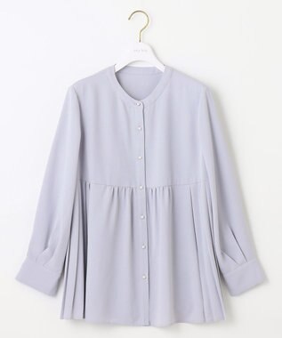 ANY SIS 【洗える】サイドプリーツ ブラウス ライトブルー