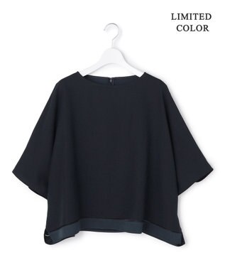 ICB L 【先行予約・WEB限定カラーあり】 FluidBackSatin クロップドブラウス ネイビー［WEB限定］
