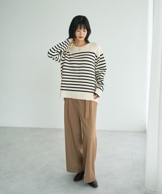 YECCA VECCA 釦デザイン配色ニット Border